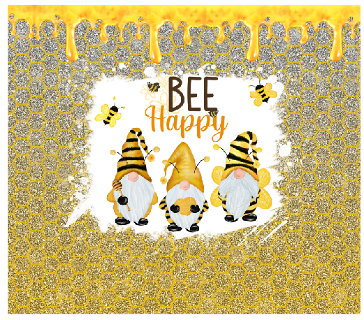Bee Happy Full Color Skinny Tumbler Wrap
